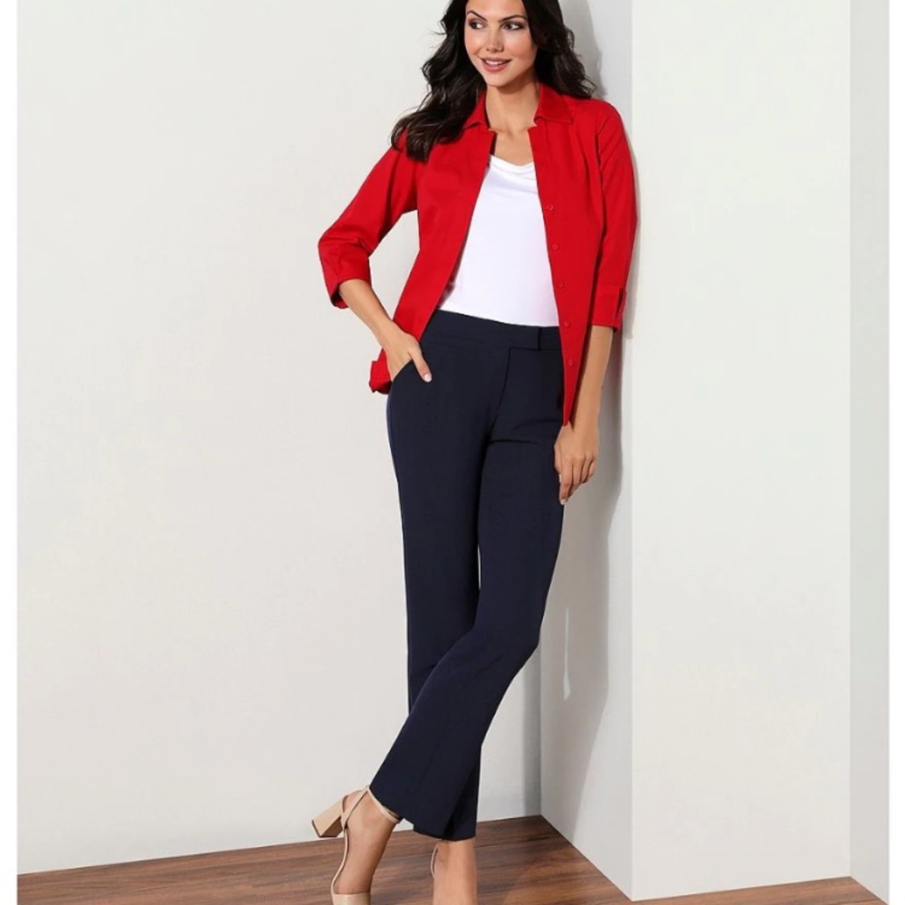 Investments 6th Ave Straight Leg Mid Rise Stretch Black Pant - Picture 2 of 7